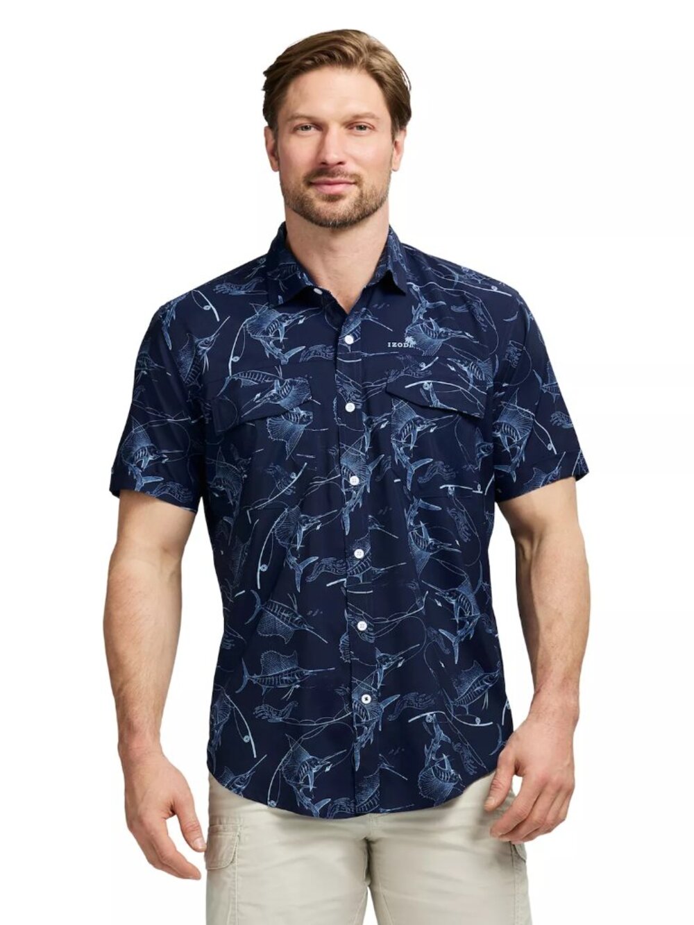 NWT Men's IZOD Sunshield Performance Button Front Shirt XL